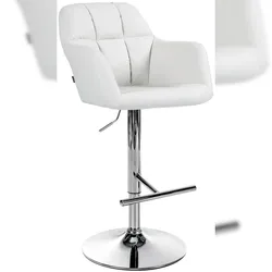 Proregal CHEFGASTRO Barhocker NEVADA Kunstleder Chrom HxBxT 97x57x59cm Kunstleder Weiß Barstuhl