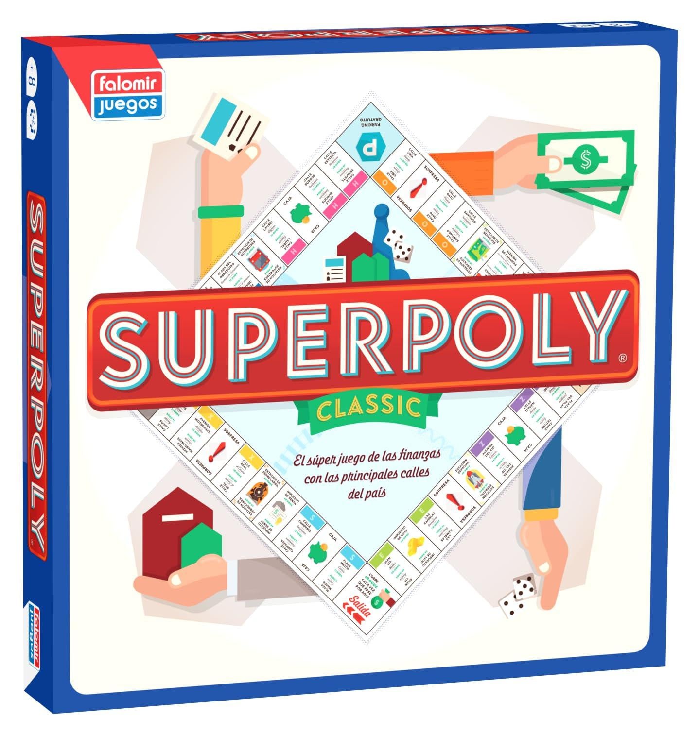 Falomir Superpoly klassiek bordspel meerkleurig