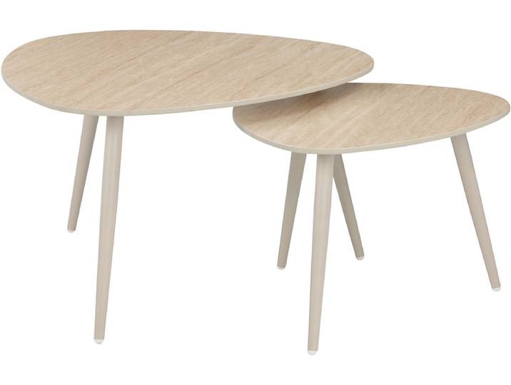 Set für Couchtische CERAMICA 77x84x46cm beige