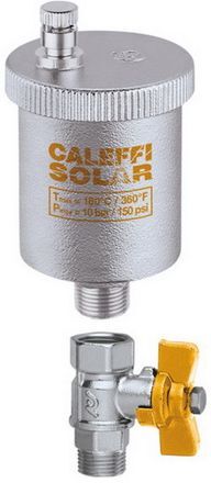 Caleffi Solar-Schnellentlüfter 250131 3/8" AG, verchromt, automatisch, mit Absperrhahn