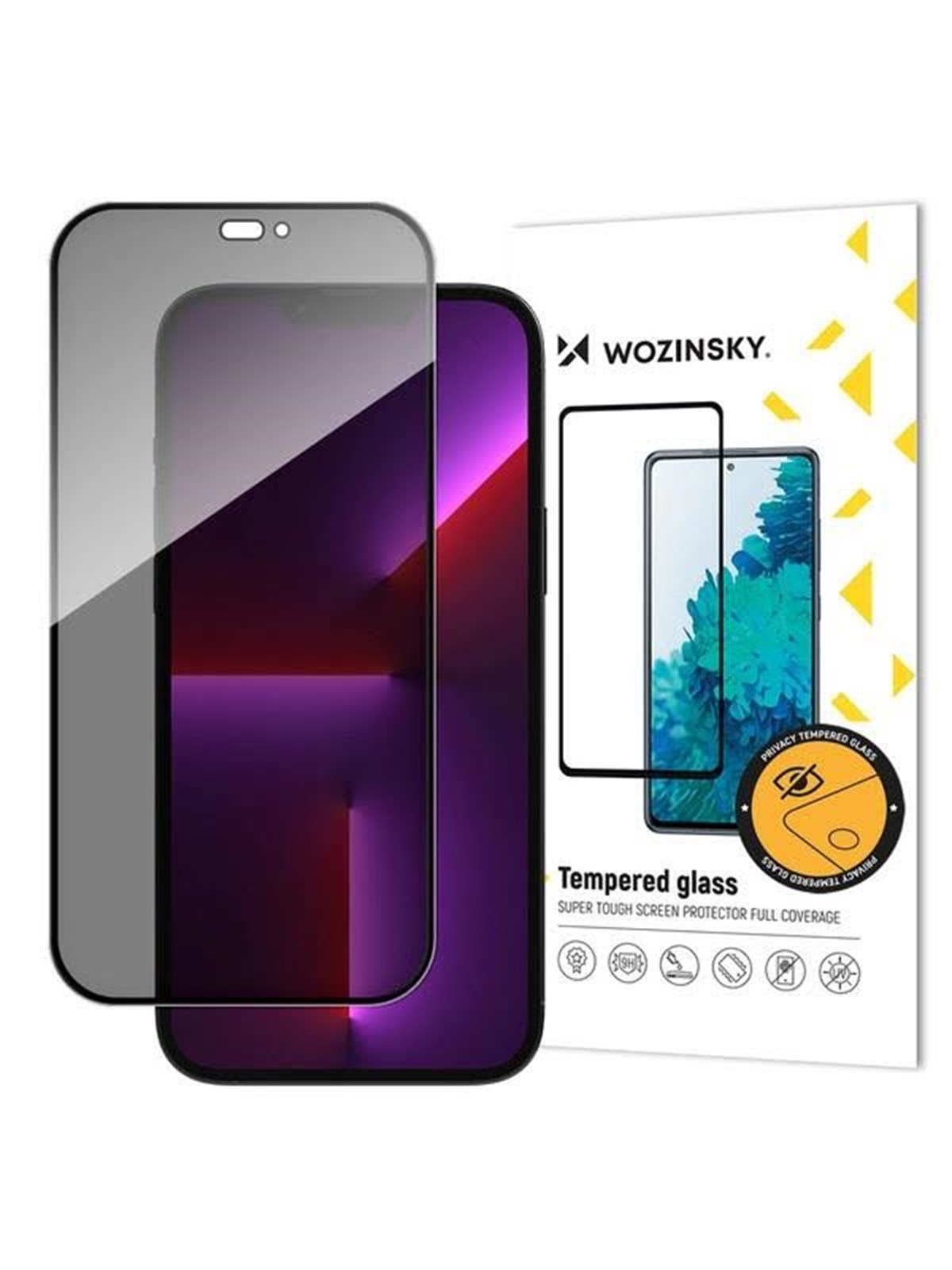 Wozinsky Privacy Glass mit Anti-Spionage-Filter für iPhone 15 - schwarz