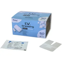 Romed I.V. Kanülenverband, 6 x 8 cm, steril, wasserfest, Vlies 1 x 50 Stück