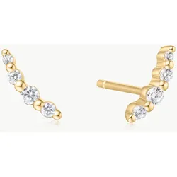 ANIA HAIE - STUD EARRINGS - BEZEL BEADED STONE - gold