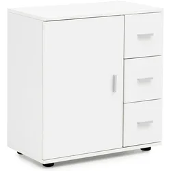 Badezimmerschrank, zeitloses Design, großer Stauraum, matt weiß. 60x33x66 cm | Kadima Design