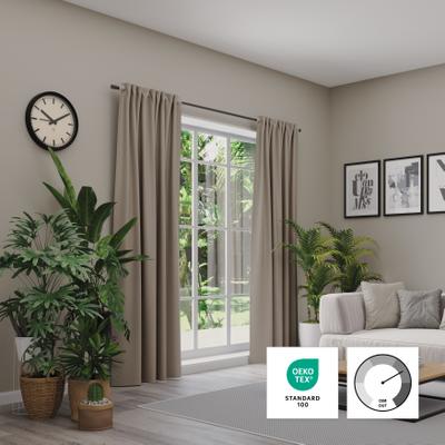 Verdunkelungsvorhang NEUTEX FOR YOU "INSULA", braun (braungrau), 31_16_Gardinen, 150cm, Multifunktionsband, 140cm, Polyester, Uni-Dimout für starke Verdunklung, nach Maß, B:140cm H:150cm