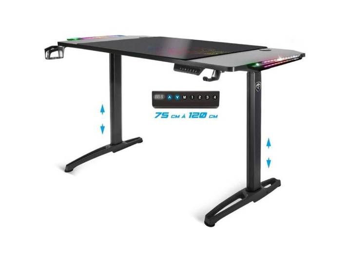 Bureau Gaming - Spirit Of Gamer - 140 cm - Électrique - RGB - Tapis de Souris XXL Inclus
