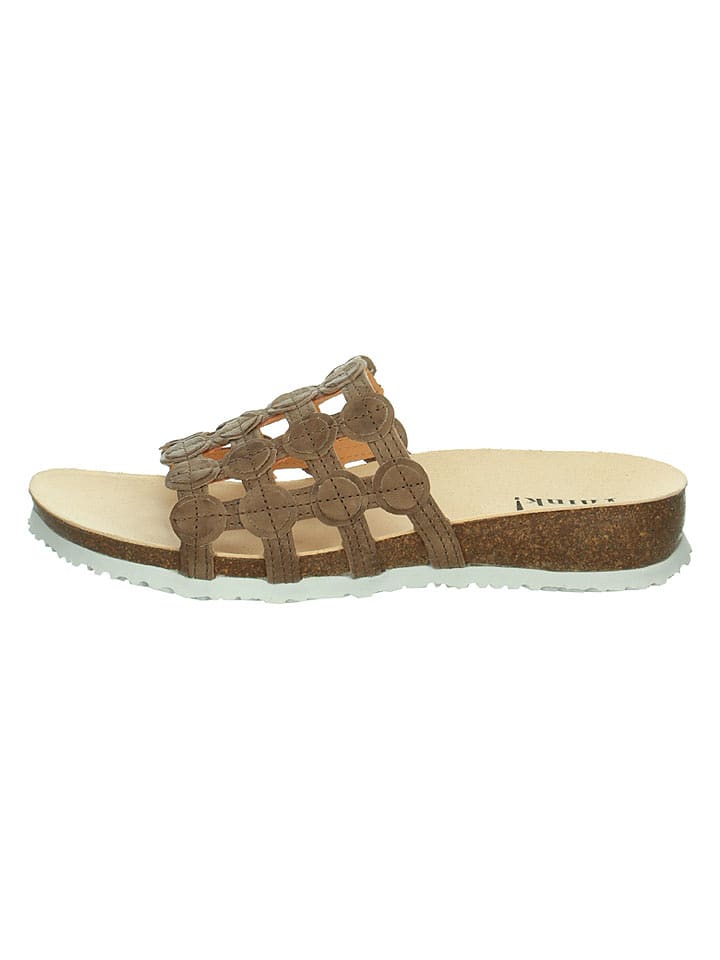 Think! Leder-Pantoletten "Julia" in Braun - 36