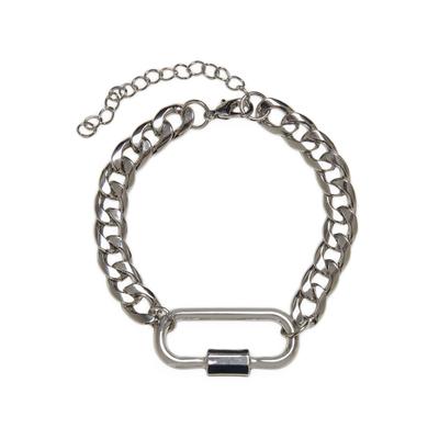 Bettelarmband URBAN CLASSICS "Urban Classics Unisex Fastener Bracelet" Gr. S, silber, Armbänder, Damen, S/M, Eisen Zink, Eisen, Zink, Bettelarmband