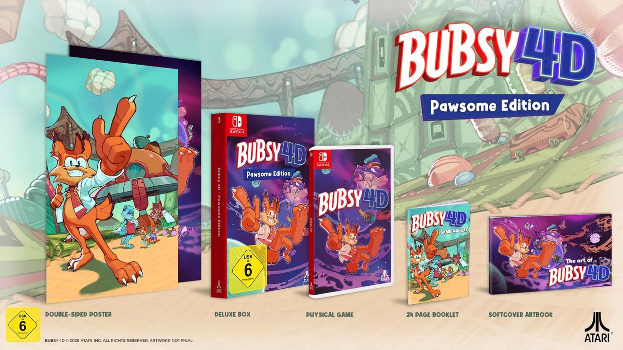 ATARI Spielesoftware "Bubsy 4D Pawsome Edition", bunt (weiß, neutral), Nintendo Switch, Spielesoftware, Spielesoftware