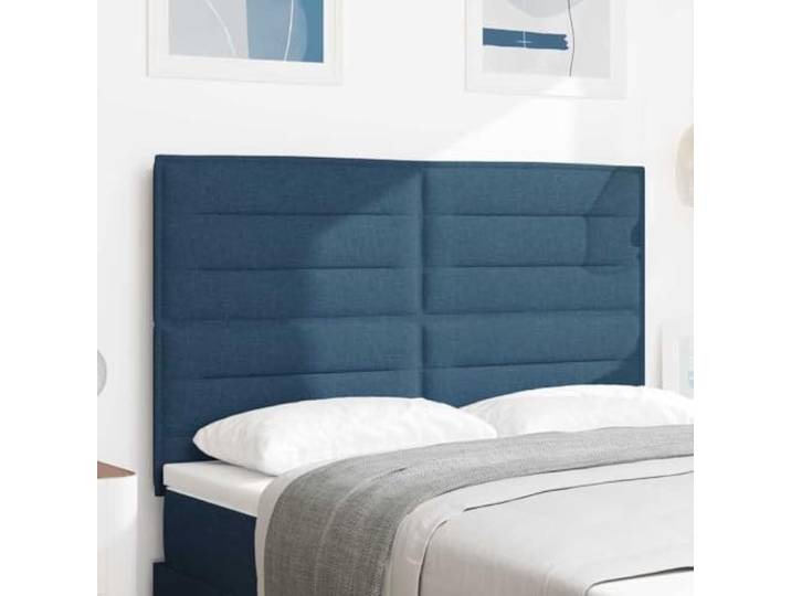 Modernes Kopfteil blau 160 cm höhenverstellbarer und schaumstoffverstellbarer Stoff, gefertigt aus Ingenieurholz und massivem Kiefernholz, bietet Komfort und Haltbarkeit.