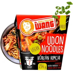 MR WANG Udon-Nudel-Bowl mit Korean Kimchi Sauce 4 x 234g Box