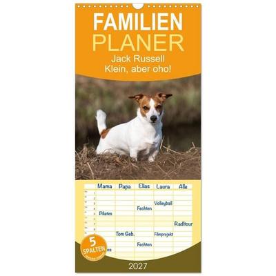 Familienplaner 2027 - Jack Russell - Klein, aber oho! mit 5 Spalten (Wandkalender, 21 x 45 cm) CALVENDO
