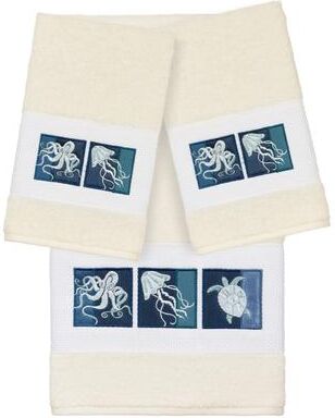 Authentic Hotel and Spa 100% Turkish Cotton Ava 3PC Embellished Towel Set