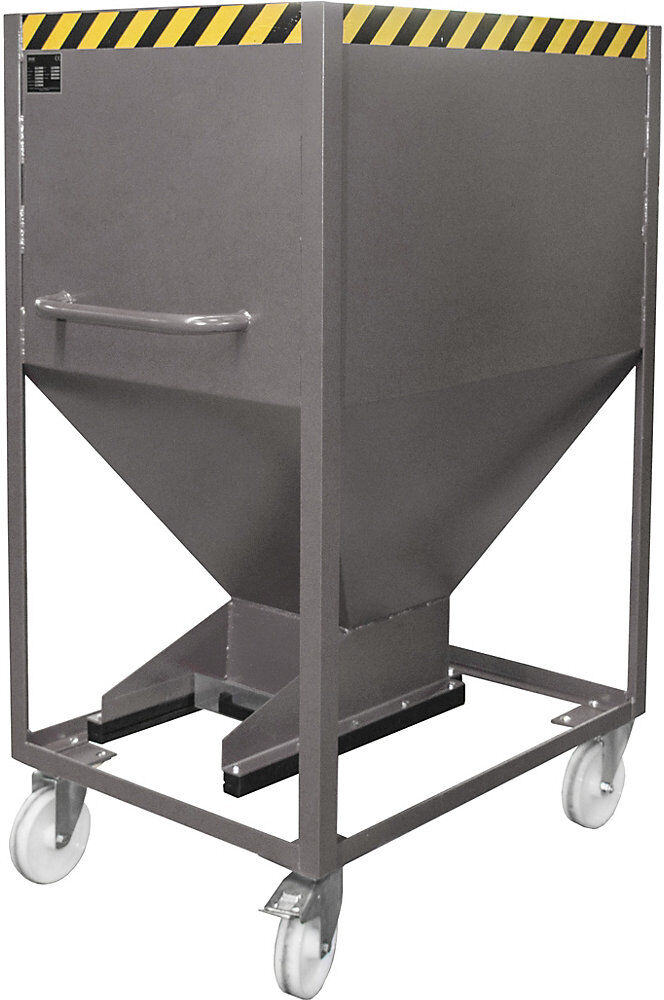 Silobehälter, Trichterform, fahrbar, Volumen 0,6 m³, mausgrau eurokraft pro