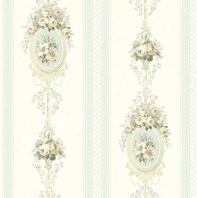 Seabrook Designs Yvette Cameo Stripe Unpasted Wallpaper