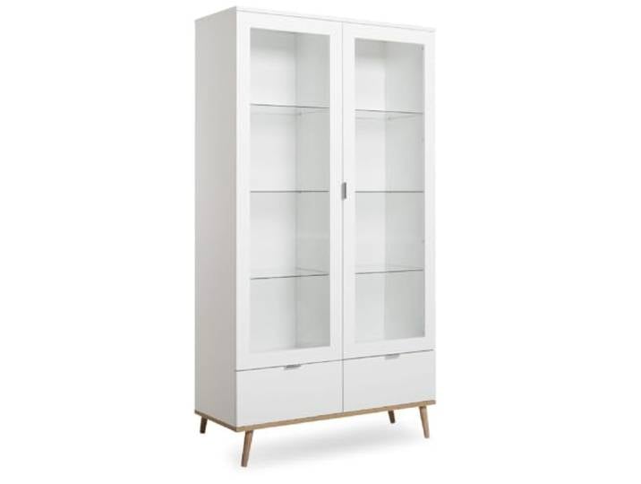 Finori Vitrine Wohnzimmerschrank Göteborg 54 weiß 100 x 186 x 40 cm