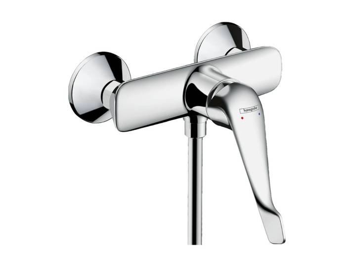 Novus Care Mitigeur douche PMR avec poignée extra longue + Limiteur de température réglable, Chrome (71926000)