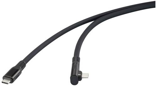 Renkforce USB-C Kabel USB4 USB-C Stecker 1.00m Schwarz 8K UHD, magnetischer Stecker RF-6438138