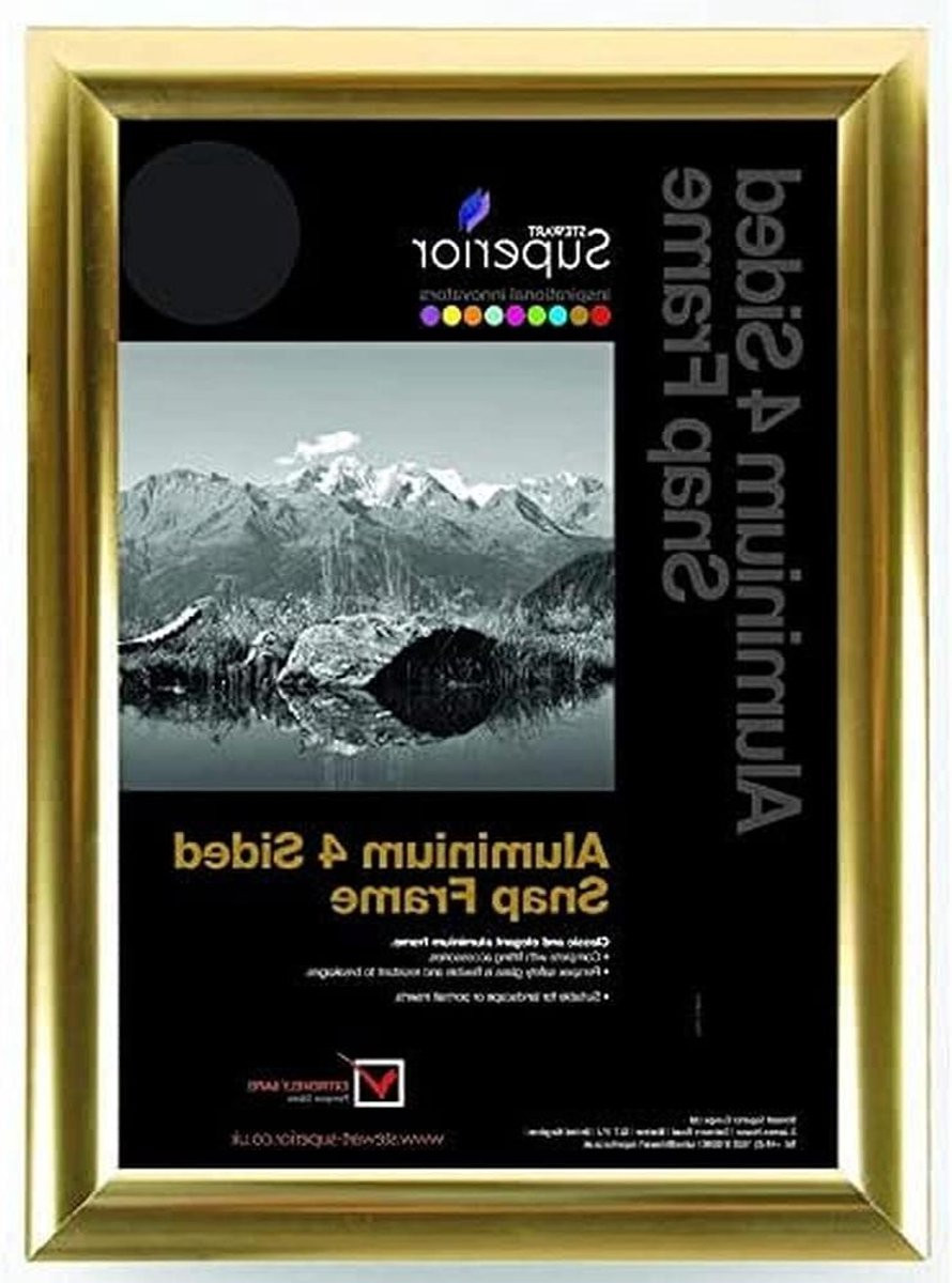 Aluminium Posterframe Kliklijst Wandlijst A1 Gepolijst goud