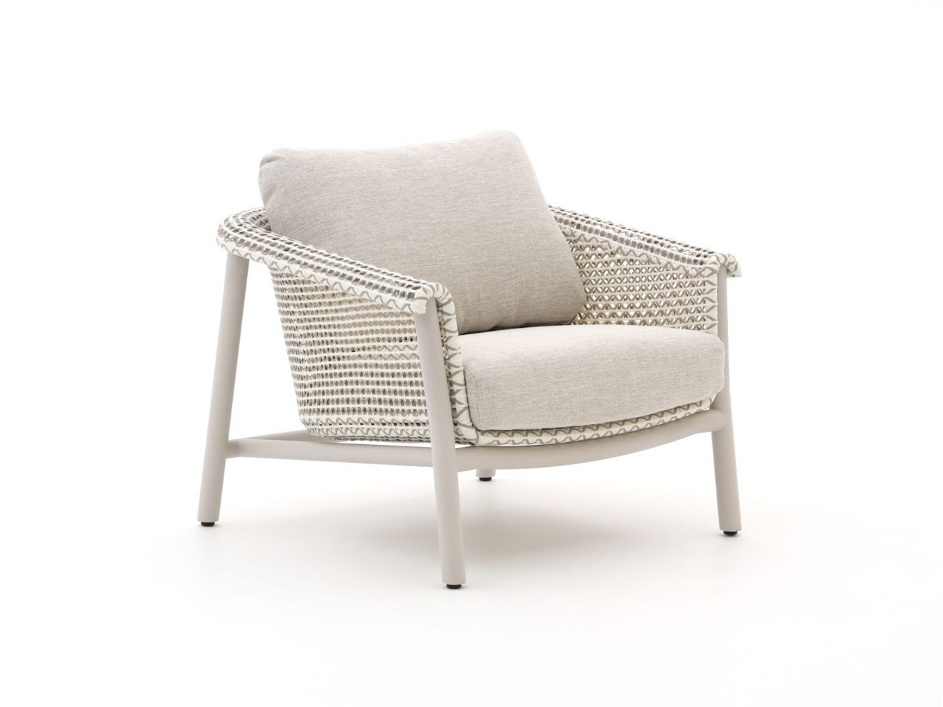 Zavelli Cuore Lounge tuinstoel met wicker en aluminium in beige