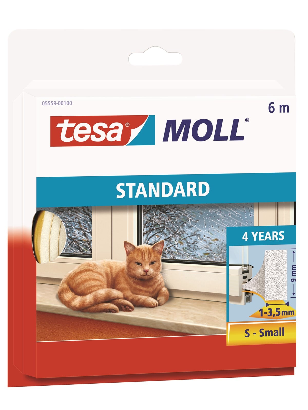 tesa moll Standard Foam Sealing Tape 6m x 9mm x 4mm White