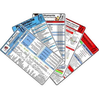 Arztpraxis Karten-Set 2025 - Labor Normwerte, Medikamente, Medizinische Abkürzungen, EKG Diagnostik & Ableitungen, Reanimation, Gebundene Ausgabe von