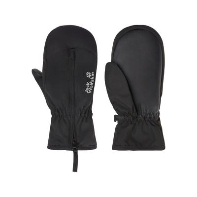 Fäustlinge JACK WOLFSKIN "EASY ZIP MITTEN K", Mädchen, Gr. 104, schwarz, Obermaterial: 100% Polyester, Handschuhe Fäustlinge, für Wandern und Sportmode, aus Polyester, sportliches Design