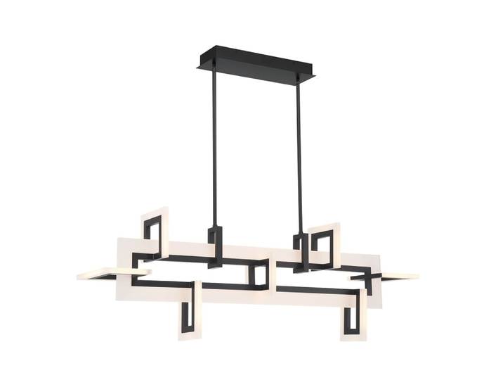 Suspension Linéaire Aluminium, Acier, Acrylique blanc Noir Mat