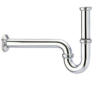 hansgrohe Siphon Röhrensiphon für Waschbecken, 1 1/4 Zoll, Messing, verchromt