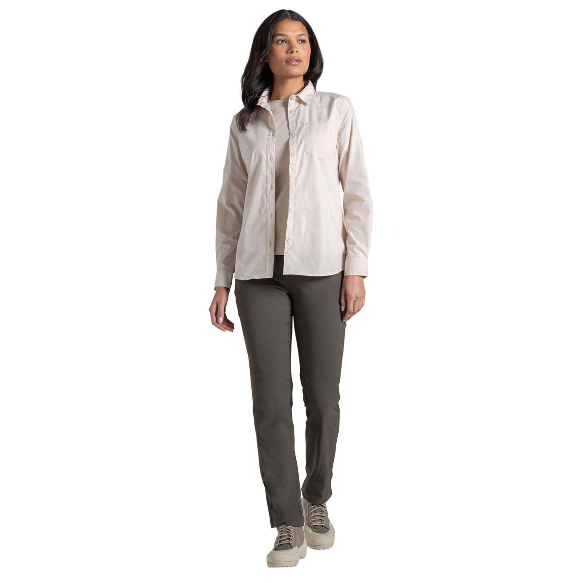 Craghoppers Kiwi III Long Sleeved Shirt stone (760) 36 CWS547 760 10L