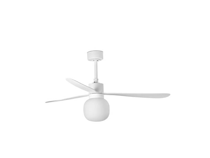 Faro Amelia Großer weißer Deckenventilator mit Kugel-LED, 20 W, 2700 K, 6 Geschwindigkeiten