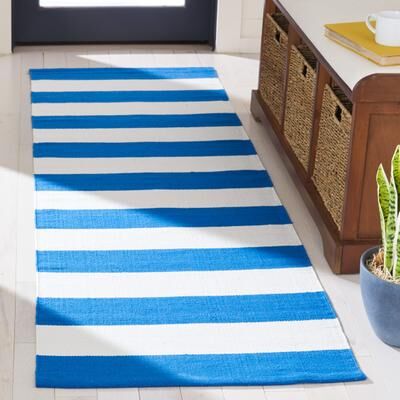 SAFAVIEH Handmade Montauk Caspian Stripe Cotton Flatweave Rug