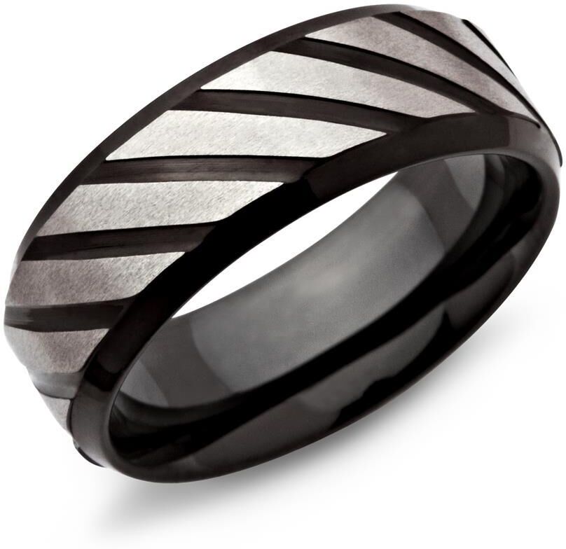 Unique Ring Edelstahl geschwärzt durch IBP 8mm schwarz