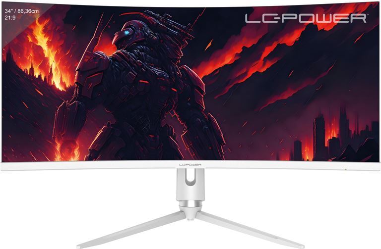 LC-Power LC-M34-Q-C-PRO, 86,4 cm (34"), 3440 x 1440 Pixel, UltraWide Quad HD, 3 ms, Grau