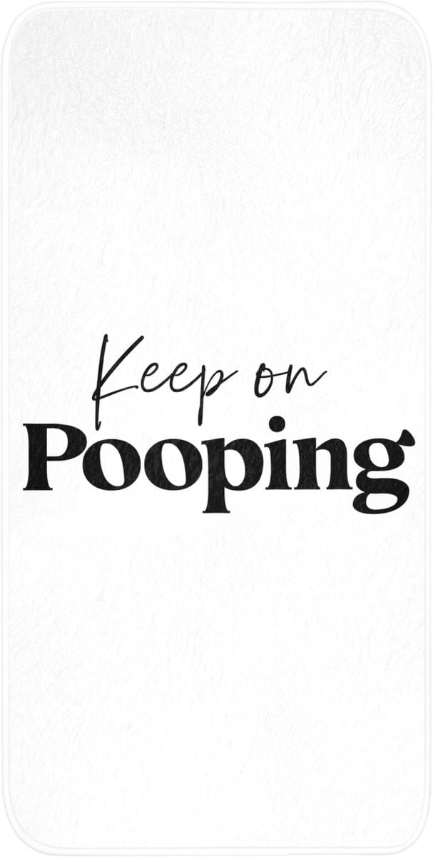 Wit Badmat met Quote Keep on pooping - Antislip Badkamermat - 60 x 120 cm