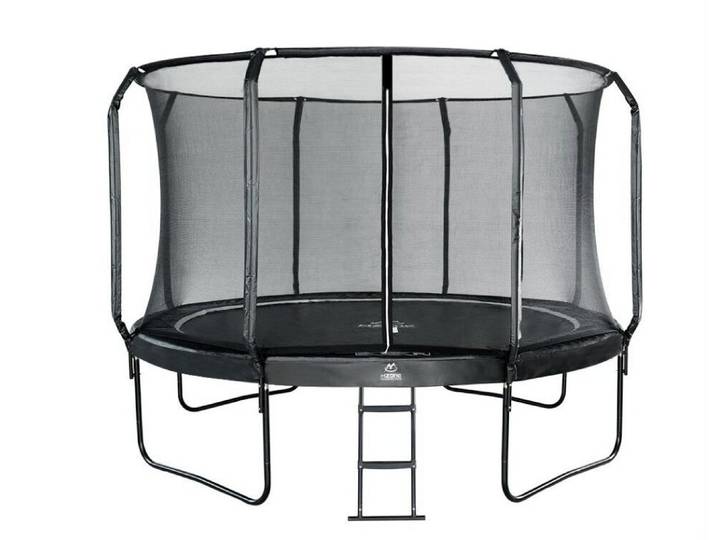 Trampoline met veiligheidsnet en trap carbon fiber ø372cm
