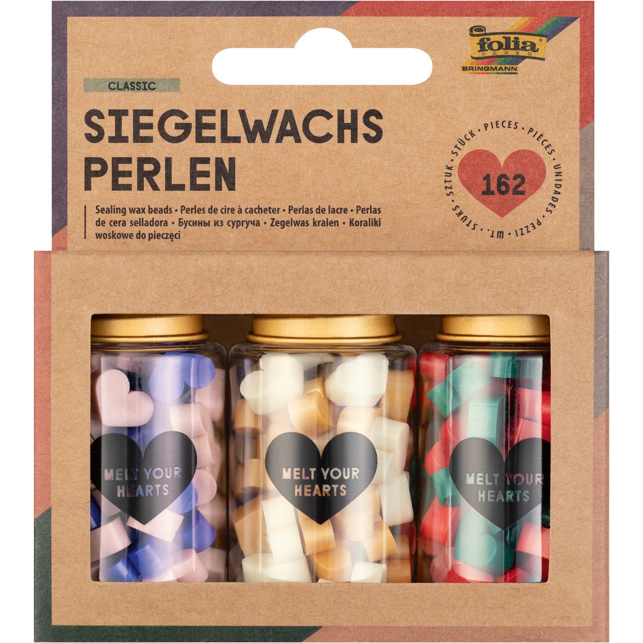 folia Siegelwachs Perlen CLASSIC mehrfarbig 162 St.