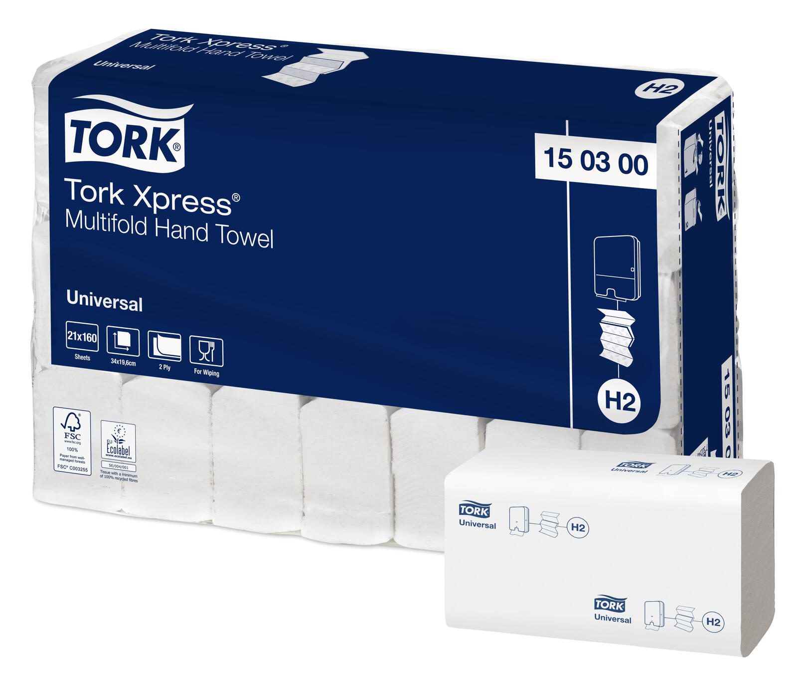 TORK Papierhandtücher H2 Universal 2-lagig 150300