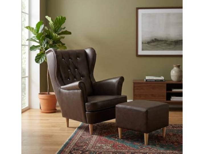 Family Meble Ohrensessel mit Fußhocker Gaja Boston – Variante Boston 66