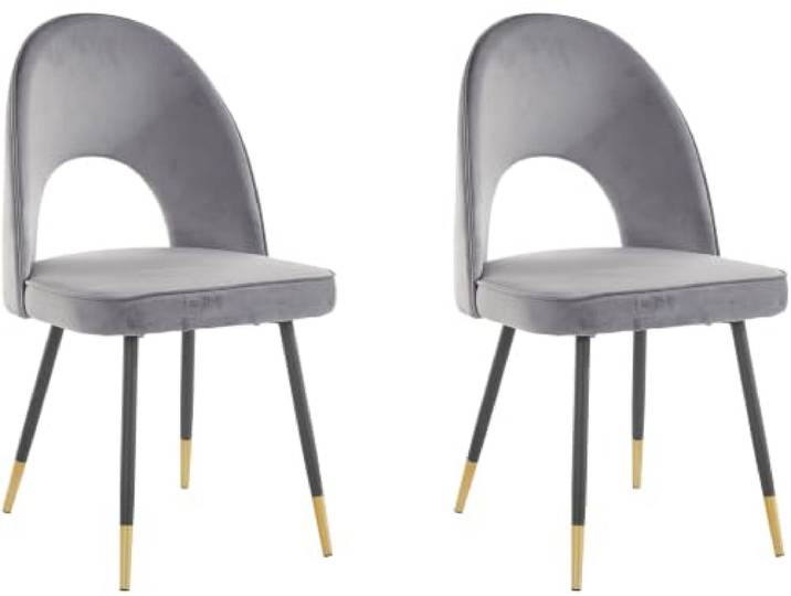 Rosie Esszimmerstuhl 2er Set aus Samt grau