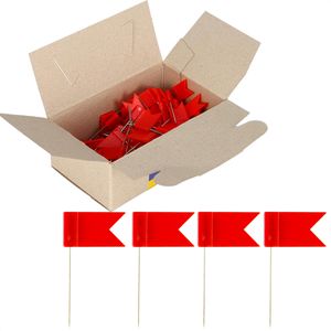 Böttcher-AG Markierungsfahnen rot, Fahne 17x10 mm, für Landkarte & Pinnwand 100 Stück