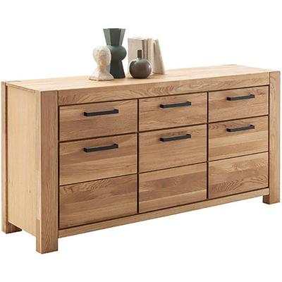 Sideboard MCA LIVING "Silias Sideboard", beige (naturfarben), B:172cm H:85cm T:45cm, Holzwerkstoff, Massivholz, Sideboards, Sideboard, Schubkastenführung gedämpft