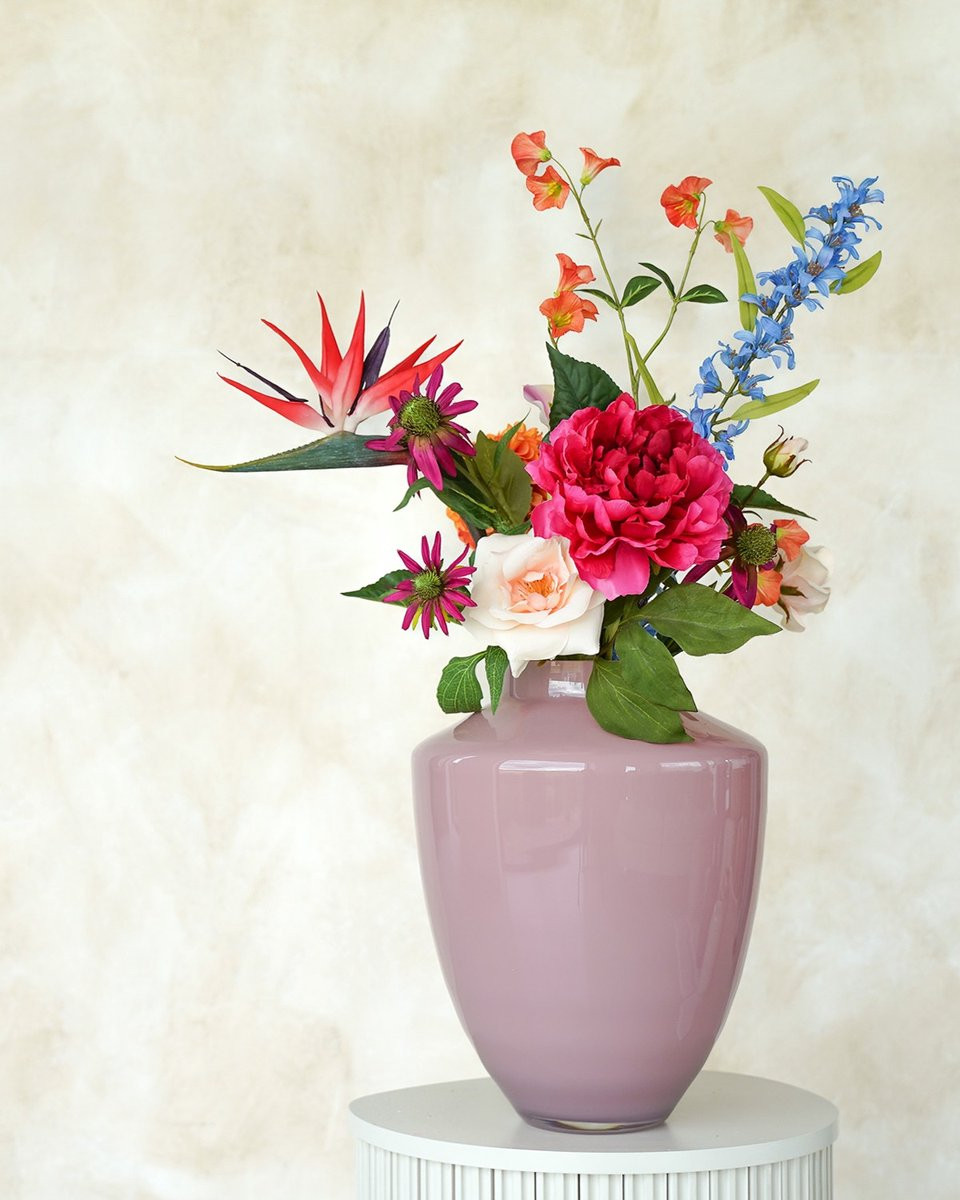 Fan of Flowers Paraíso Zijden Boeket - Kunstbloemen Veldboeket - Rood, Oranje & Warm Geel - 70 cm