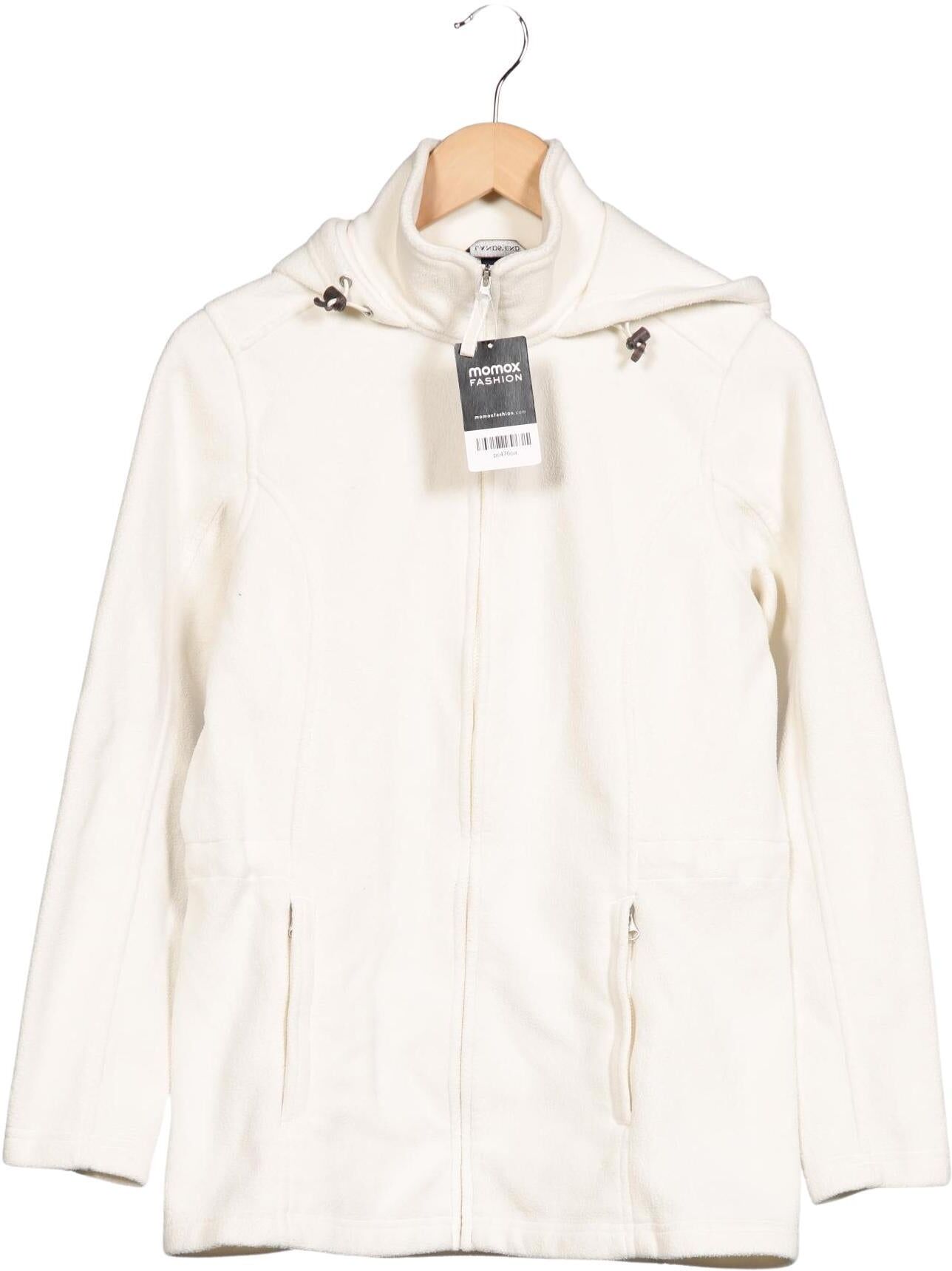 Lands End Damen Kapuzenpullover, Cremeweiß, Gr. S, Synthetik - Second Hand