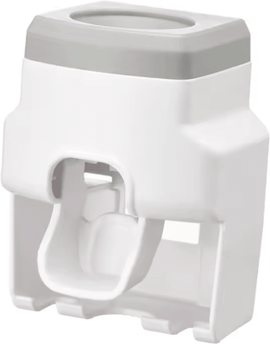 Uplift Curations Automatic Toothpaste Dispenser With Toothbrush Holder Wall Mounted Bathroom Organizer gray