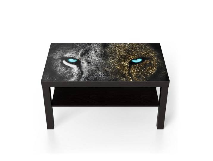 DEQORI Couchtisch 'Stolze Löwenstärke', Glas Beistelltisch Glastisch modern