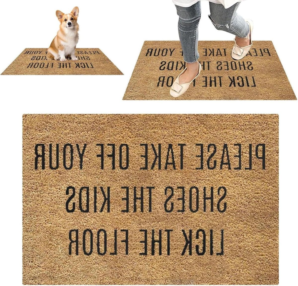Welkom Deurmat - Grappige Vloermat - Entree Decoratie - Antislip Basis - Breedte: 42 cm, Diepte: 15 cm - Meerkleurig