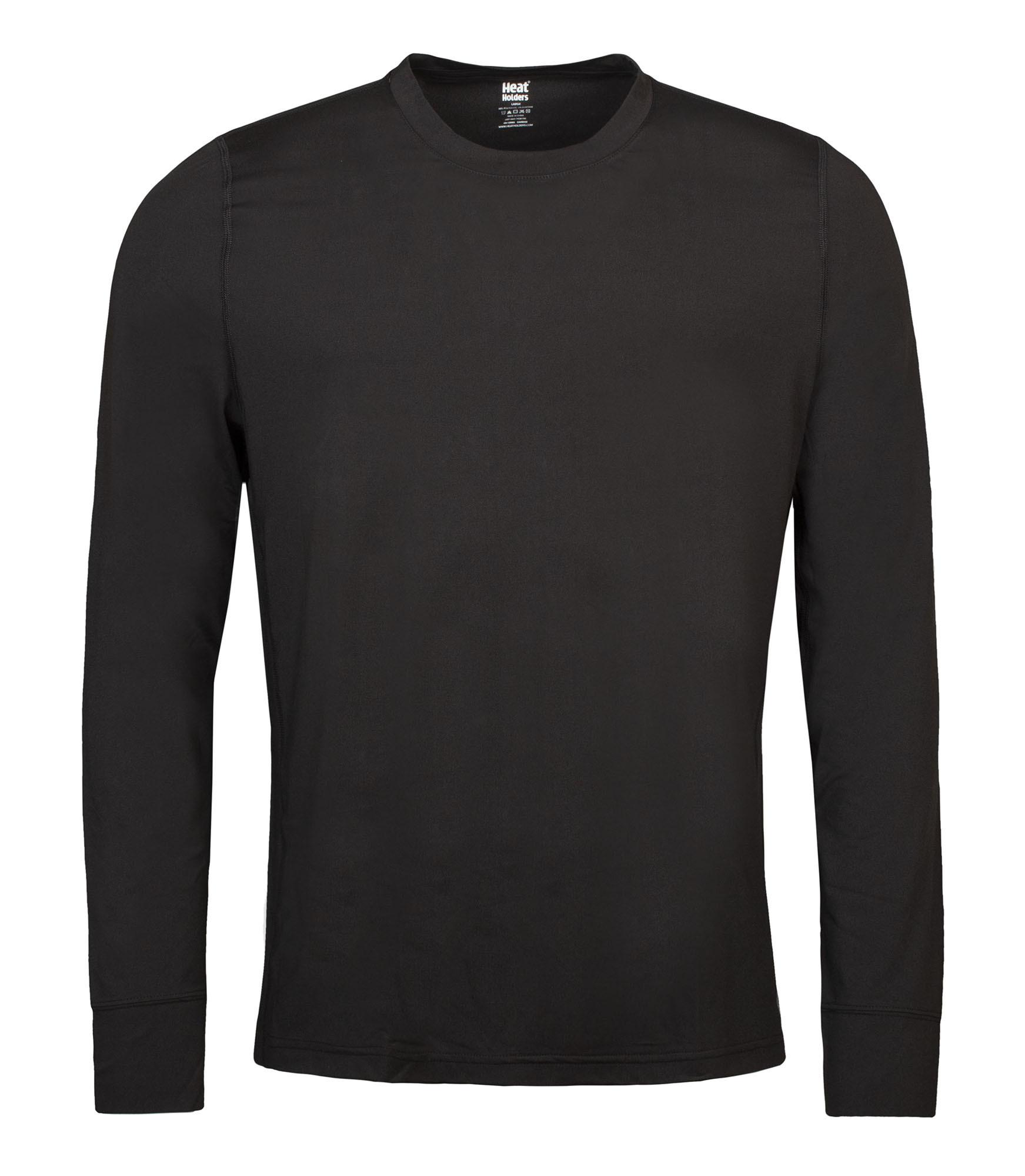 Heat Holders - Heren Thermische Lange Mouw T-shirt - 2 paar Winter Basislaag Top - Zwart