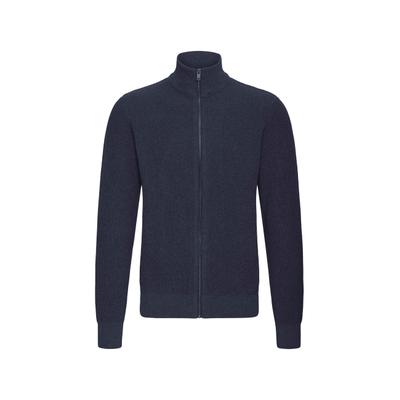 Cardigan SOLID "SOLID SDVIAN CARDIGAN", Herren, Gr. S, blau (insignia blau), 60% Baumwolle, 40% Polyester, unifarben, normal, amerikanischer Ausschnitt, Strickjacken