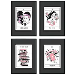 POSTER Set mit 4 Blättern in warmen Tönen originellen Tarotkarten A4 Rahmenlos